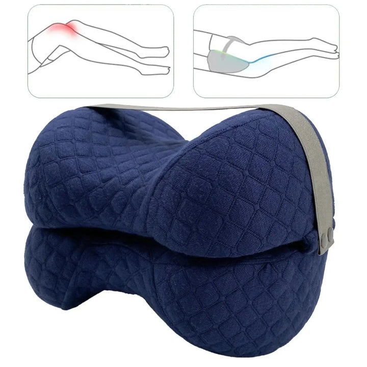 Knitted Memory Foam Leg Pillow with Curved Ergonomic Shape, 11x8 Inch | Compact Curved Pillow for Resting | Leg Pillows