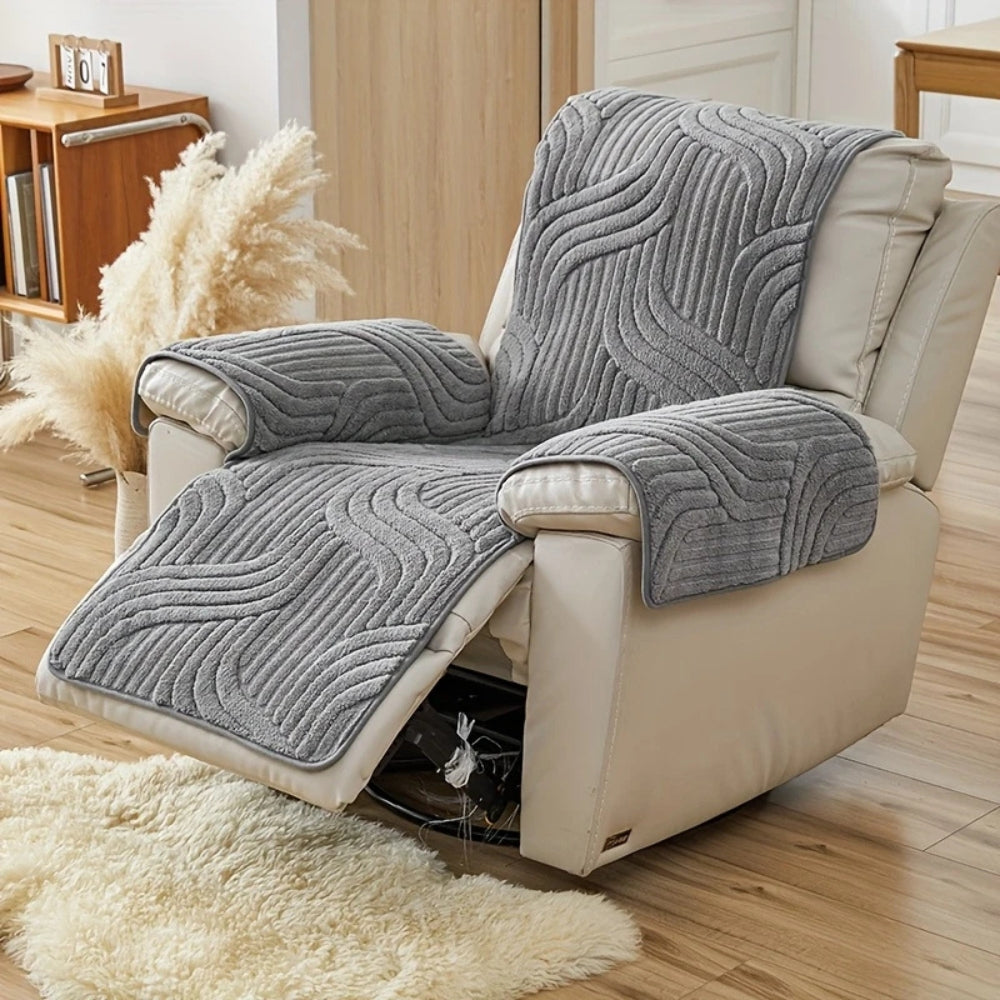Thickened Plush Anti-Slip Recliner Cover, 22 x 79in Microfiber | Plush Cover for Favorite Recliners | Recliner Covers