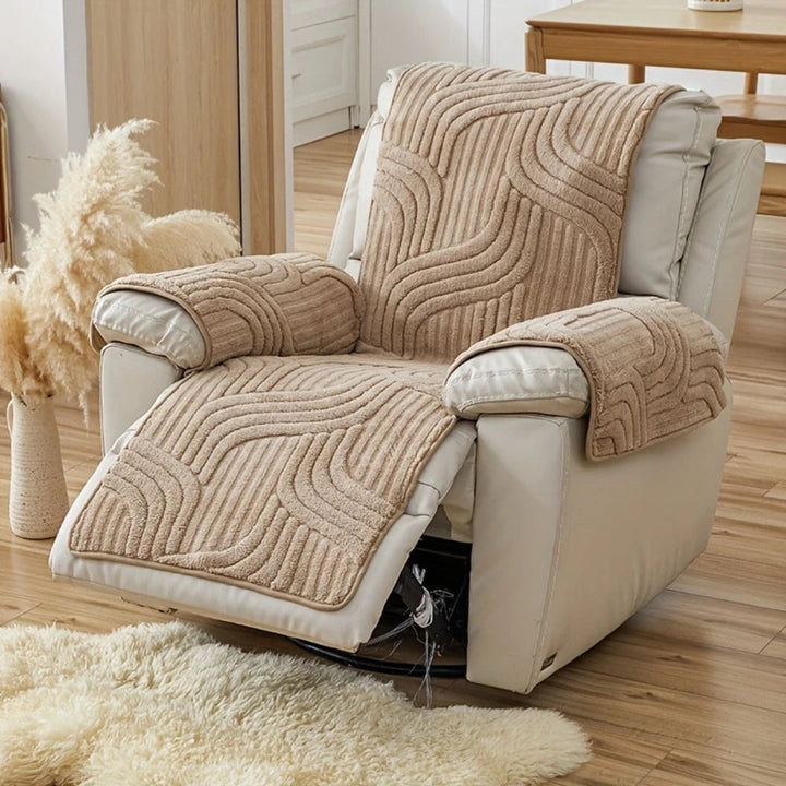 Thickened Plush Anti-Slip Recliner Cover, 22 x 79in Microfiber | Plush Cover for Favorite Recliners | Recliner Covers