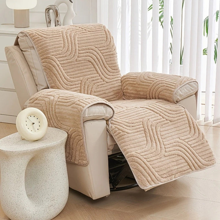 Thickened Plush Anti-Slip Recliner Cover, 22 x 79in Microfiber | Plush Cover for Favorite Recliners | Recliner Covers