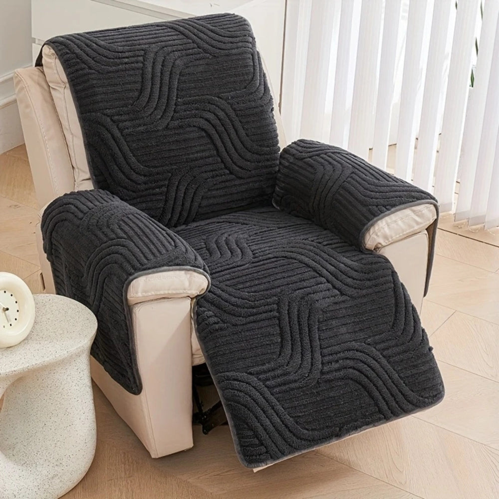 Thickened Plush Anti-Slip Recliner Cover, 22 x 79in Microfiber | Plush Cover for Favorite Recliners | Recliner Covers