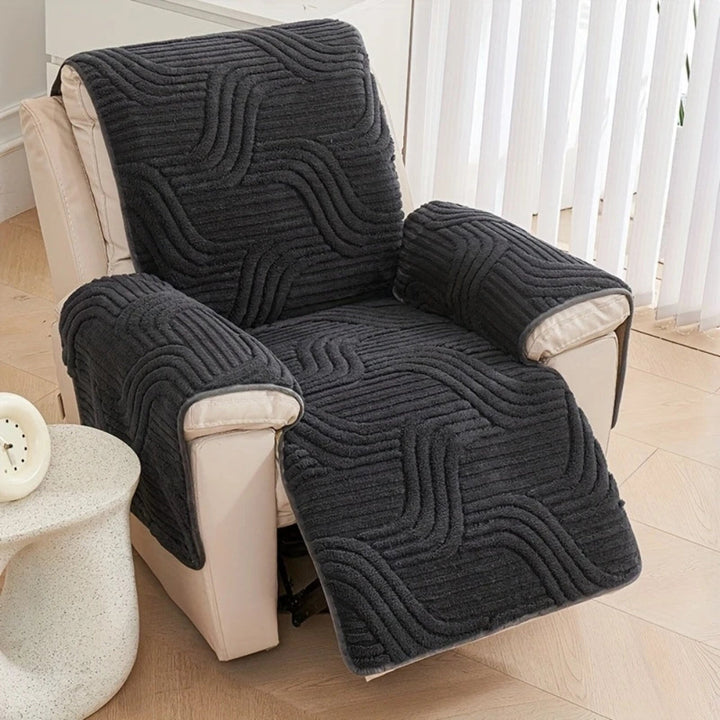 Thickened Plush Anti-Slip Recliner Cover, 22 x 79in Microfiber | Plush Cover for Favorite Recliners | Recliner Covers