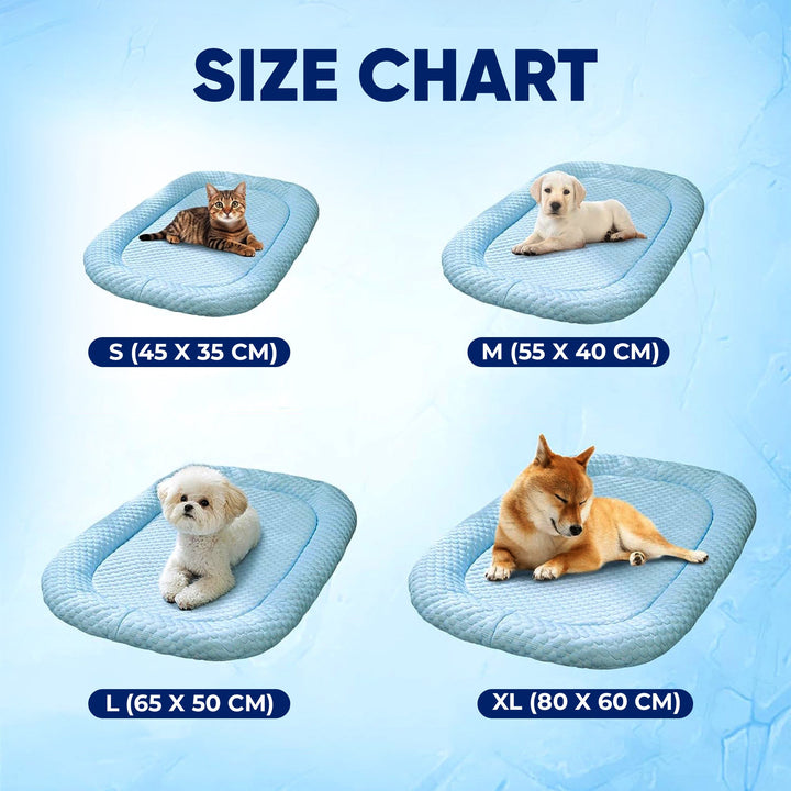 Ice-Silk Cooling Mat Pet Bed for Dogs and Cats in Four Sizes | Cool Spot for Summer Pets | Pet Beds