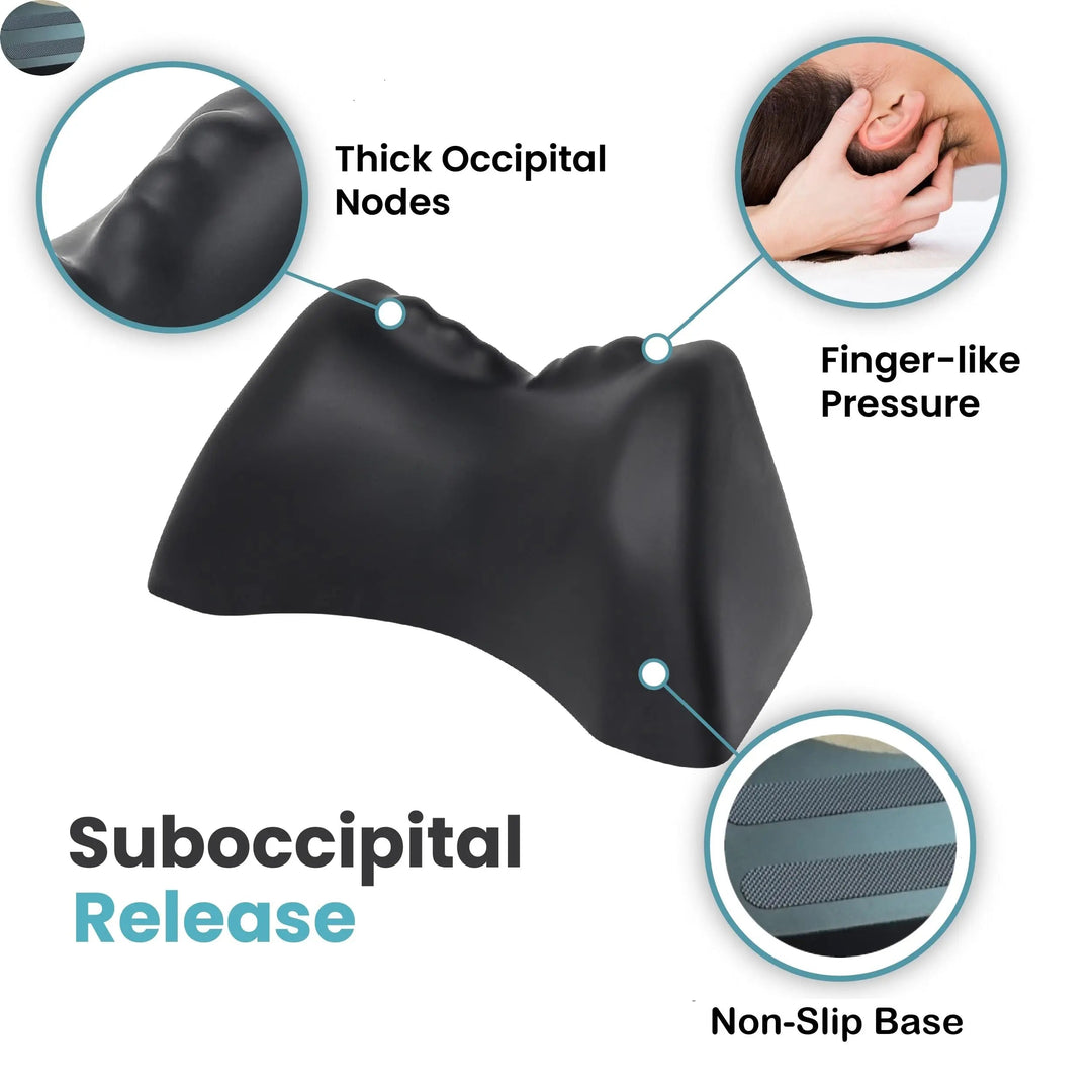 Dual-Peak Foam Neck Relaxation Support Pillow with Pressure Nodes | Compact Contoured Neck Rest | Neck Pillows