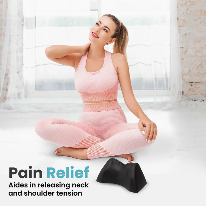 Dual-Peak Foam Neck Relaxation Support Pillow with Pressure Nodes | Compact Contoured Neck Rest | Neck Pillows