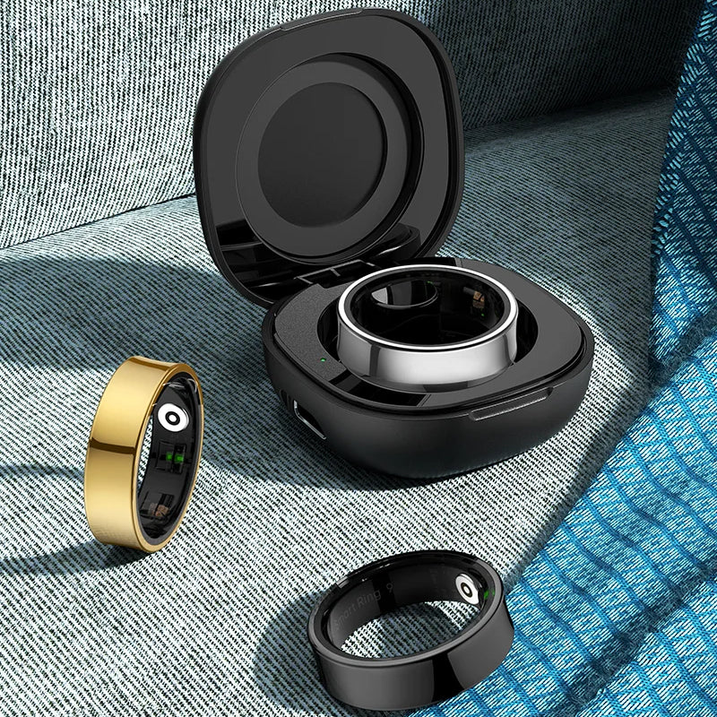 Stainless Steel Smart Ring with Sleep Tracking and Charging Case | Discreet Activity and Sleep Tracking | Smart Rings