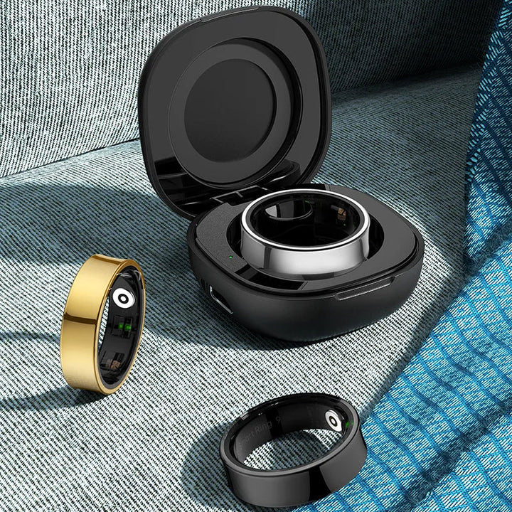Stainless Steel Smart Ring with Sleep Tracking and Charging Case | Discreet Activity and Sleep Tracking | Smart Rings