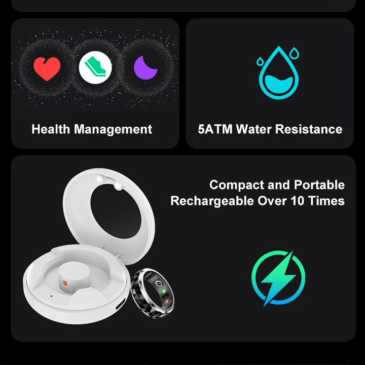 Smart Ring with Rotating Spinner, Charging Case and Sleep Tracking | Track Your Day and Fidget Too | Smart Rings