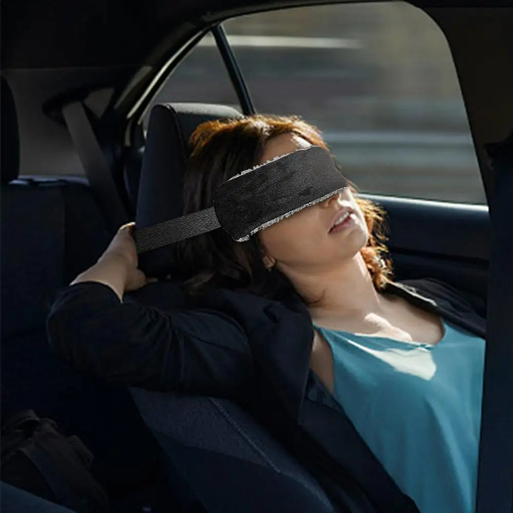 Neck Support and Sleep Mask in One, Compact Strap Design for Travel | Head Support That Packs Small | Travel Pillows
