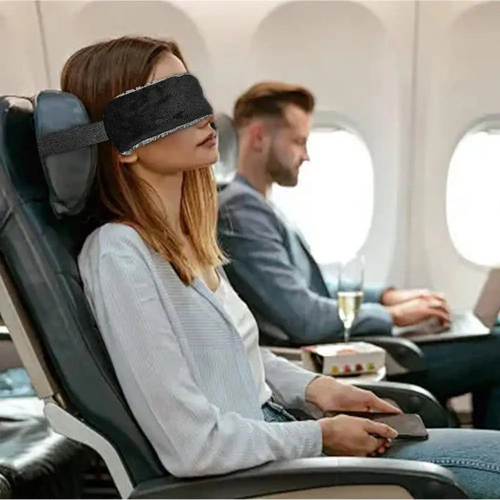 Neck Support and Sleep Mask in One, Compact Strap Design for Travel | Head Support That Packs Small | Travel Pillows