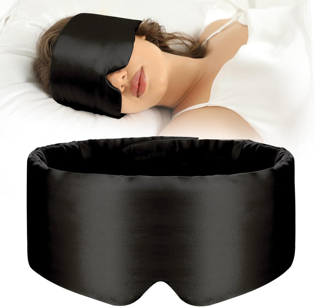 Mulberry Silk Sleep Mask with Double Layer Padding and Adjustable Strap | Silky Blackout for Deeper Rest | Sleep Masks