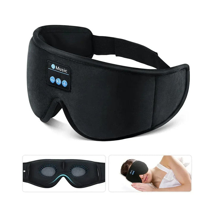 Bluetooth 5.0 Sleep Mask with Built-In Headphones and 3D Eye Space | Dark, Soft and Wireless Calm | Sleep Masks
