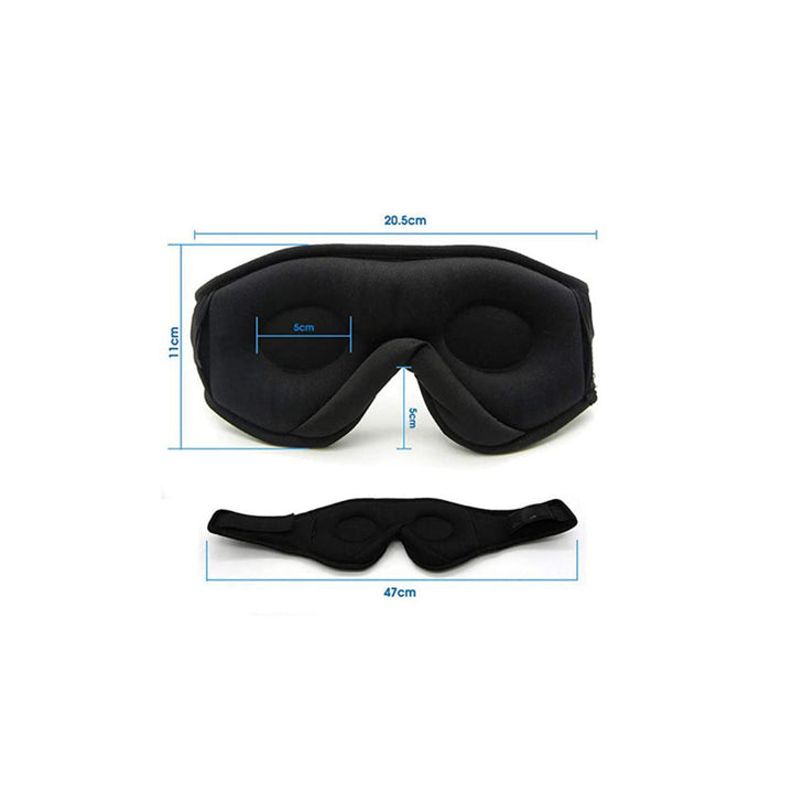 Bluetooth 5.0 Sleep Mask with Built-In Headphones and 3D Eye Space | Dark, Soft and Wireless Calm | Sleep Masks
