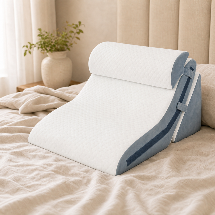 Adjustable Three-Piece Memory Foam Wedge System with 20 Positions | Set Your Angle Once and It Stays | Wedge Pillows
