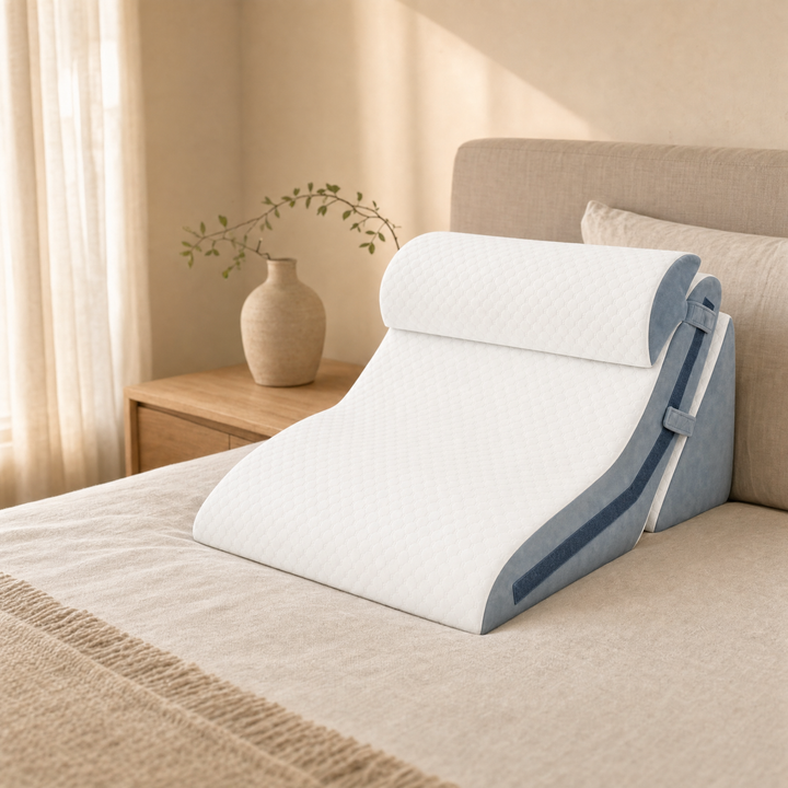 Adjustable Three-Piece Memory Foam Wedge System with 20 Positions | Set Your Angle Once and It Stays | Wedge Pillows