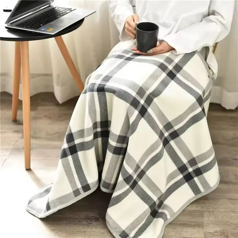 Wearable Flannel Fleece Plaid Blanket with Snap Closure, Poncho or Cape Style | Wear It or Throw It Blanket | Wearable Blankets