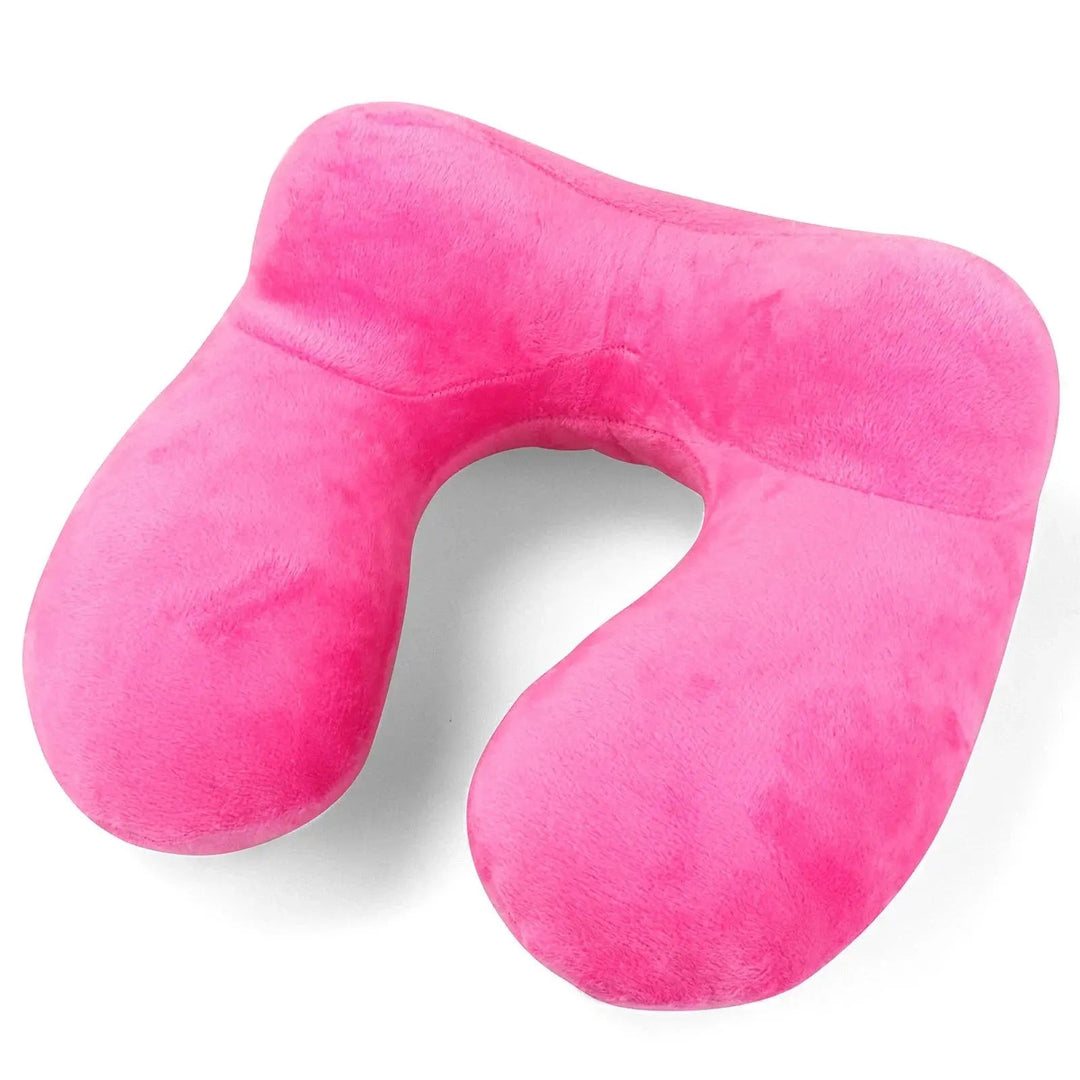 U-Shape Inflatable Travel Neck Pillow with Adjustable Air Firmness | Inflatable Pillow That Packs Small | Travel Pillows