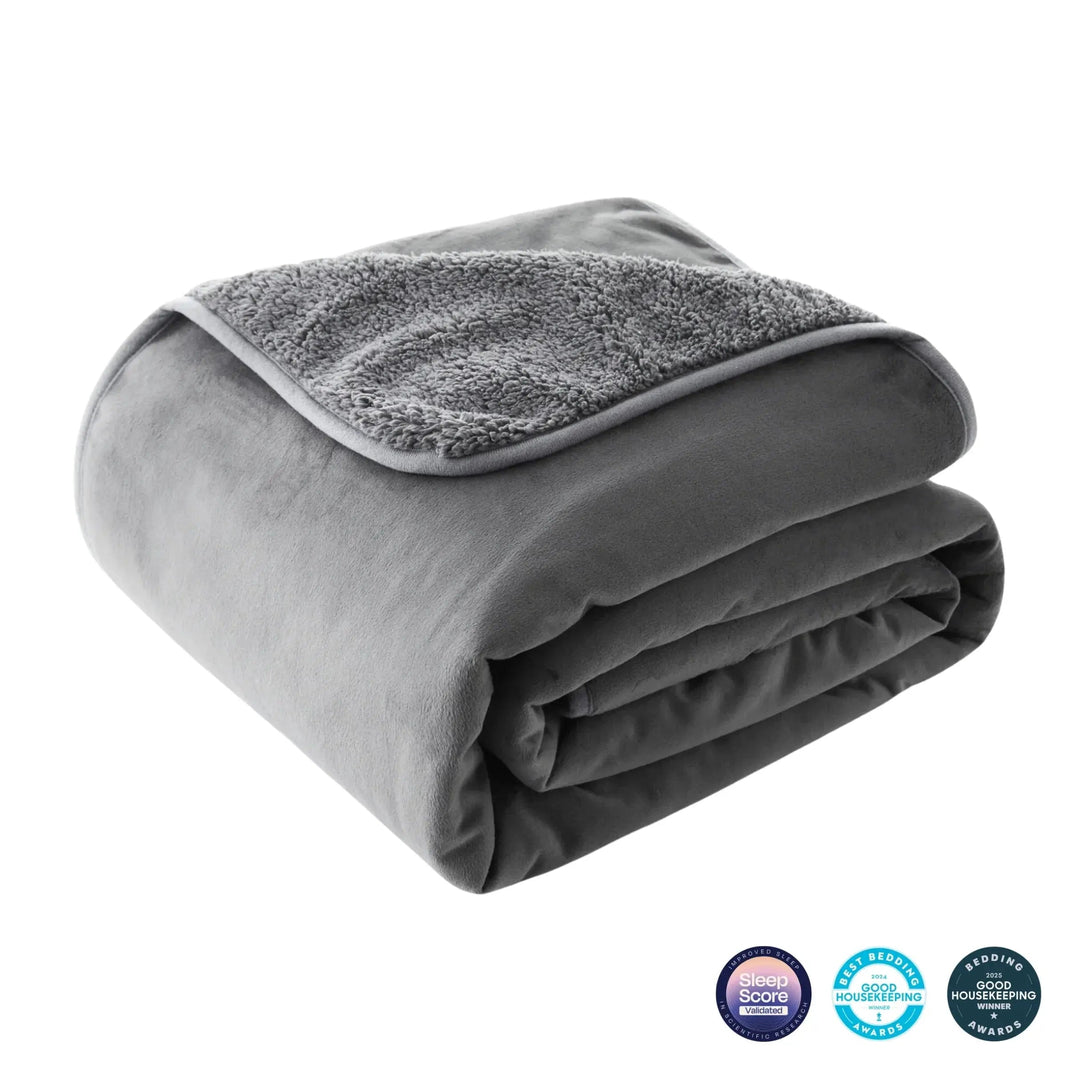Reversible Sherpa and Flannel Blanket in Three Sizes | Two Soft Sides, Your Choice | Throw Blankets