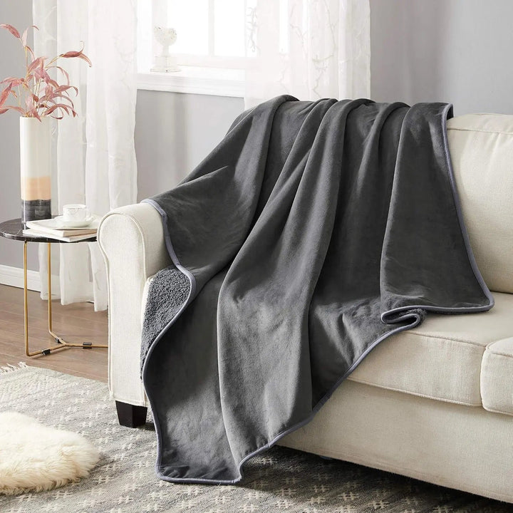Reversible Flannel and Sherpa Blanket in Three Sizes | Two Soft Sides, One Blanket | Throw Blankets