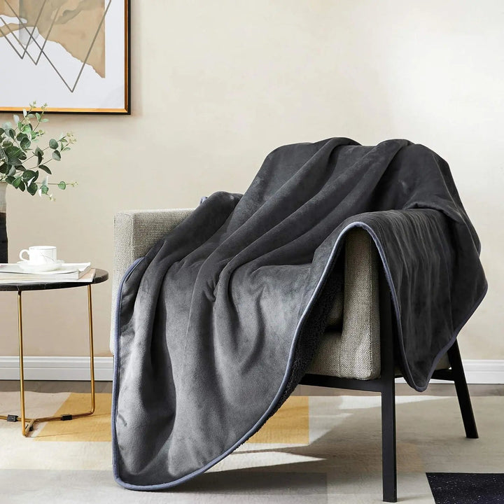 Reversible Flannel and Sherpa Blanket in Three Sizes | Two Soft Sides, One Blanket | Throw Blankets