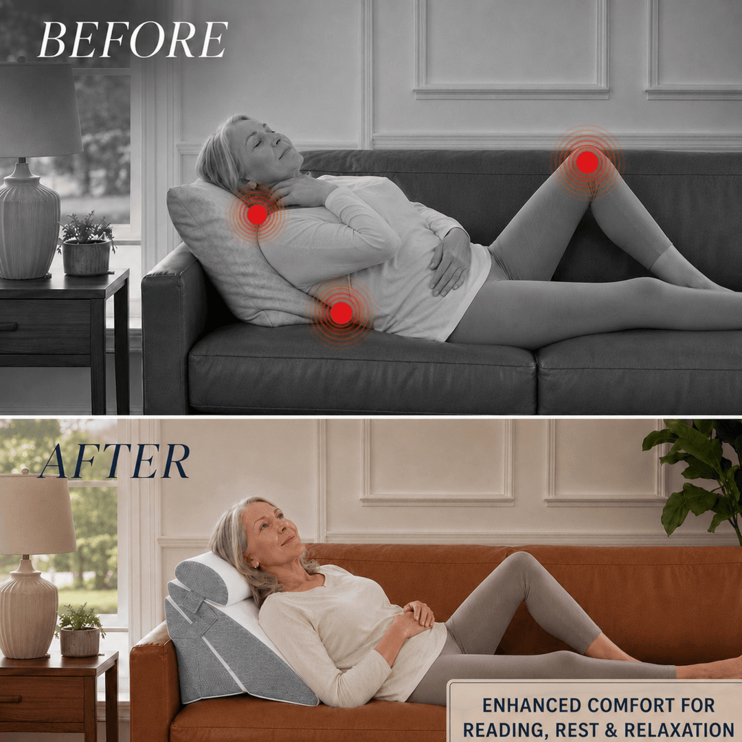 Adjustable Memory Foam Bed Wedge Pillow Set for Sleeping, Reading and Leg Rest | Build Your Own Incline Setup | Wedge Pillows