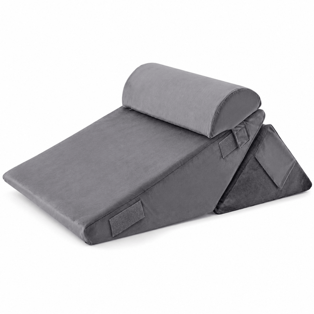 Adjustable Memory Foam Bed Wedge Pillow Set for Sleeping, Reading and Leg Rest | Build Your Own Incline Setup | Wedge Pillows