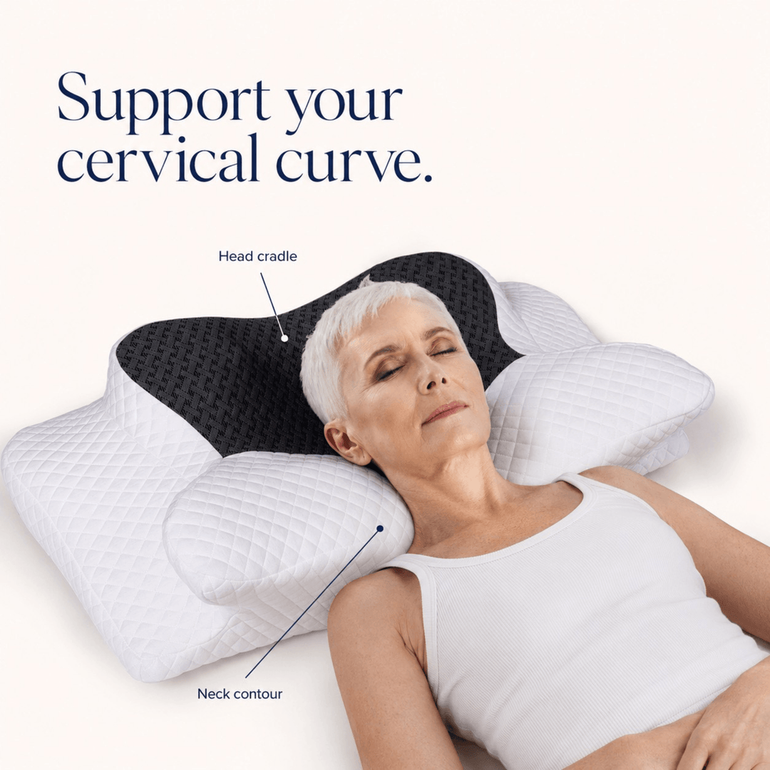 Butterfly Cervical Memory Foam Pillow with Two Heights and Washable Cover | Two Heights, One Butterfly Pillow | Bed Pillows