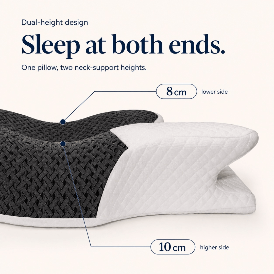 Butterfly Cervical Memory Foam Pillow with Two Heights and Washable Cover | Two Heights, One Butterfly Pillow | Bed Pillows