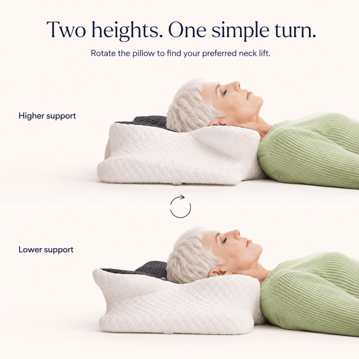 Butterfly Cervical Memory Foam Pillow with Two Heights and Washable Cover | Two Heights, One Butterfly Pillow | Bed Pillows