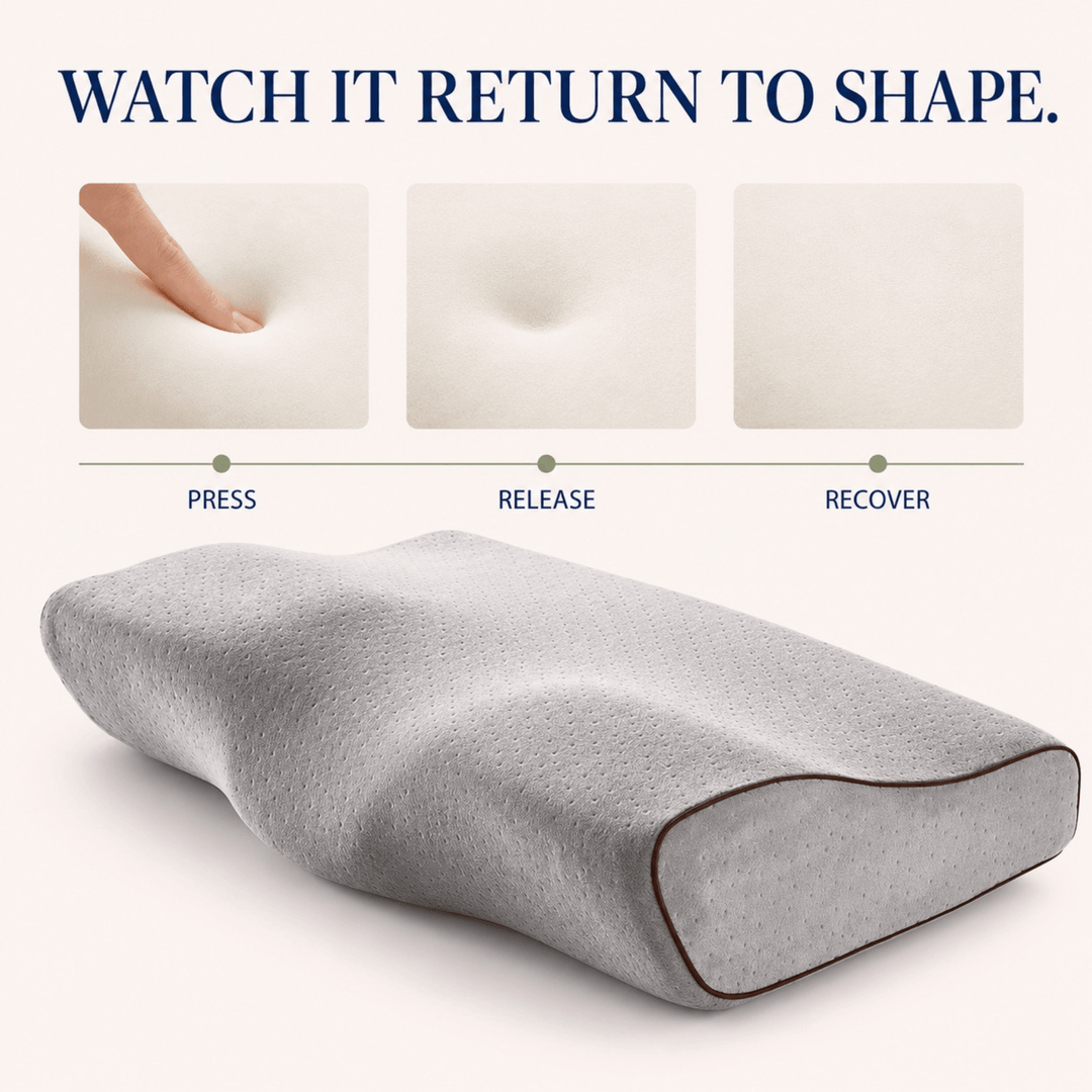 Butterfly Contour Memory Foam Pillow with Two Heights and Velvet Cover | Contour Pillow With Velvet-Look Covers | Bed Pillows