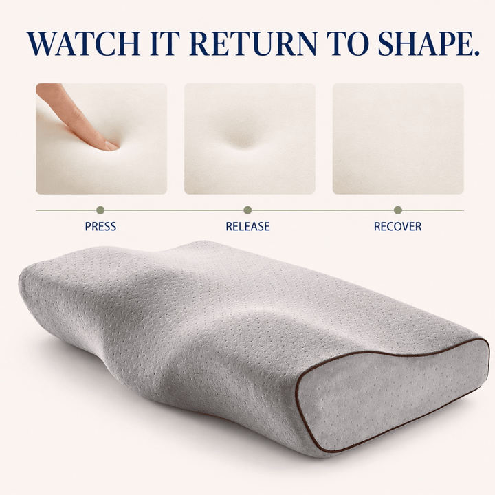 Butterfly Contour Memory Foam Pillow with Two Heights and Velvet Cover | Contour Pillow With Velvet-Look Covers | Bed Pillows