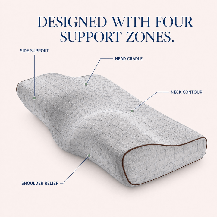 Butterfly Contour Memory Foam Pillow with Two Heights and Velvet Cover | Contour Pillow With Velvet-Look Covers | Bed Pillows
