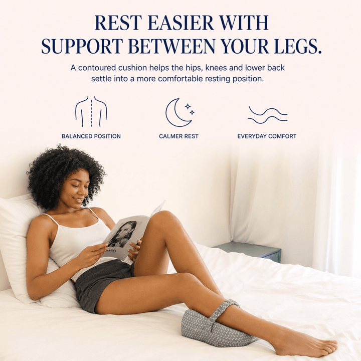 Butterfly Contour Memory Foam Knee Pillow with Elastic Strap | Strap-On Knee Support That Stays Put | Knee Pillows