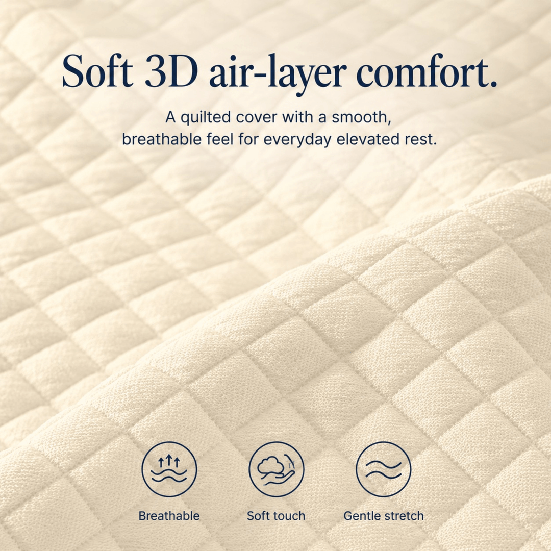 Contoured Wedge Pillow with Neck Support and Removable Zip Cover | Gradual Incline With a Neck Cradle | Wedge Pillows
