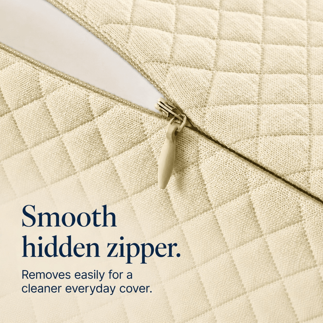 Contoured Wedge Pillow with Neck Support and Removable Zip Cover | Gradual Incline With a Neck Cradle | Wedge Pillows