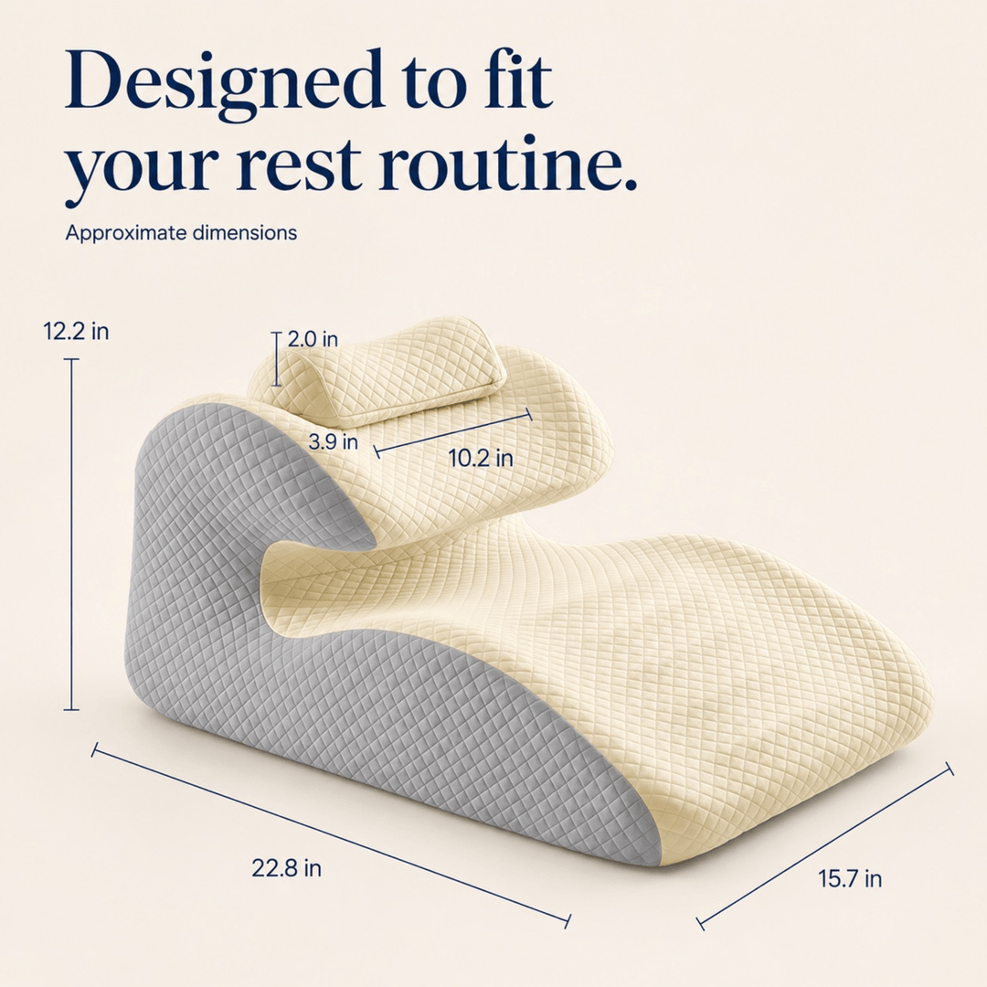 Contoured Wedge Pillow with Neck Support and Removable Zip Cover | Gradual Incline With a Neck Cradle | Wedge Pillows