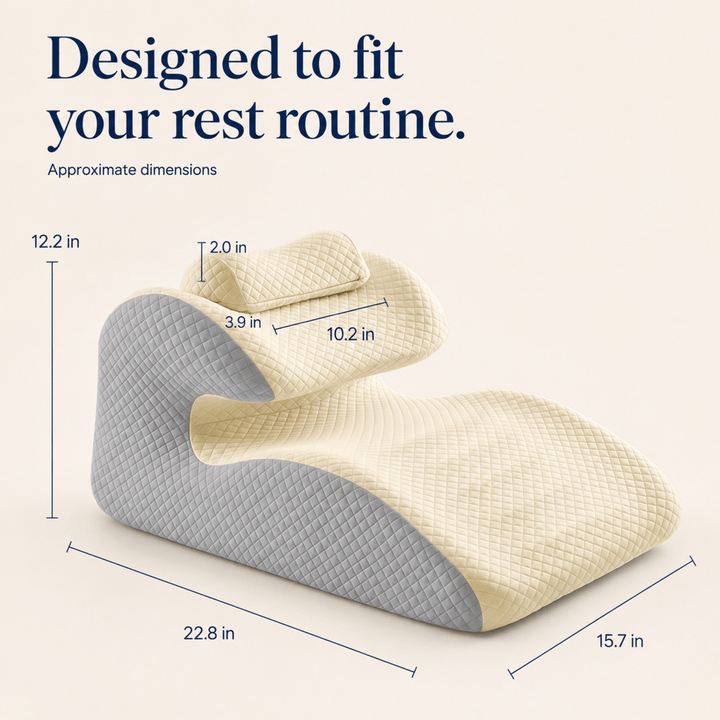 Contoured Wedge Pillow with Neck Support and Removable Zip Cover | Gradual Incline With a Neck Cradle | Wedge Pillows