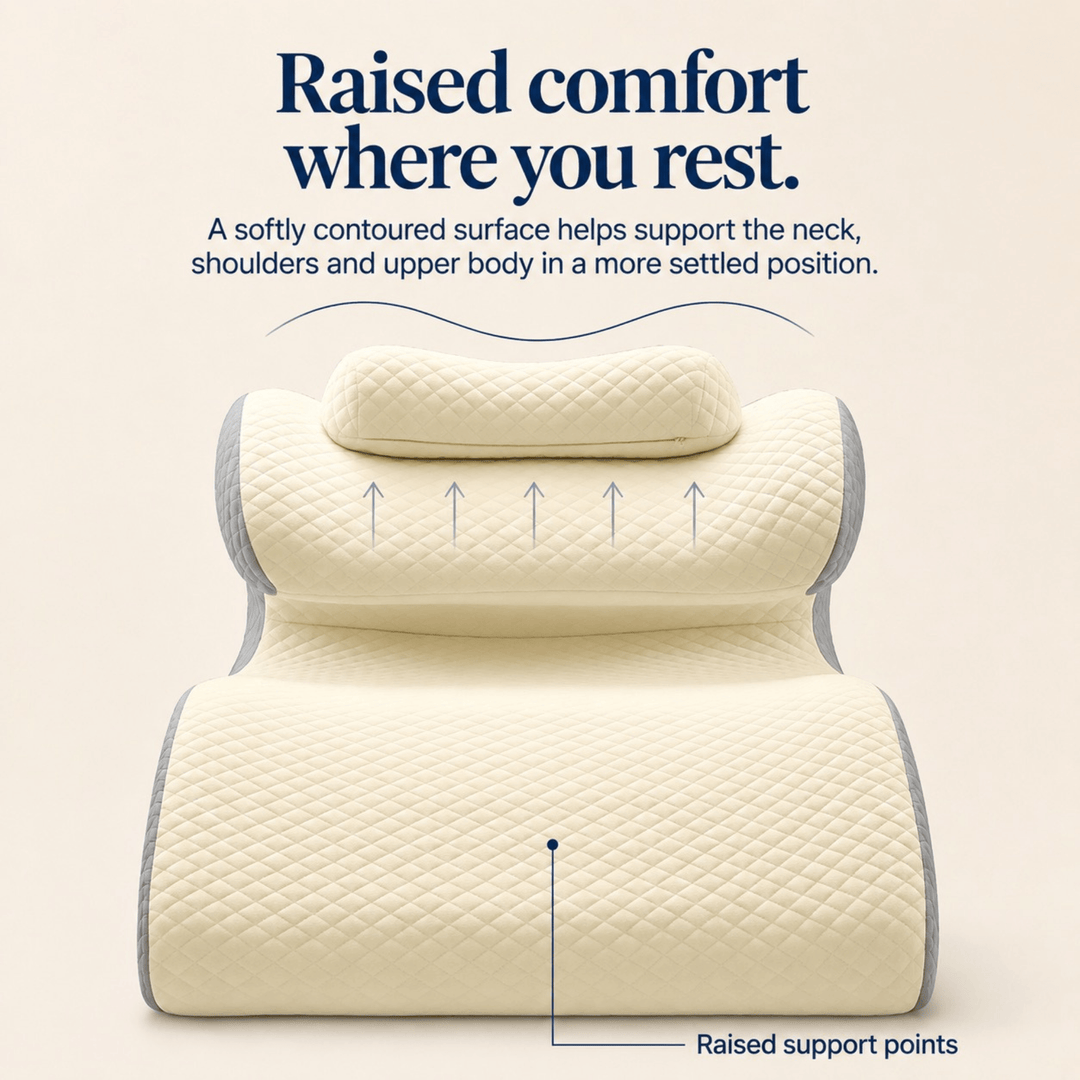 Contoured Wedge Pillow with Neck Support and Removable Zip Cover | Gradual Incline With a Neck Cradle | Wedge Pillows