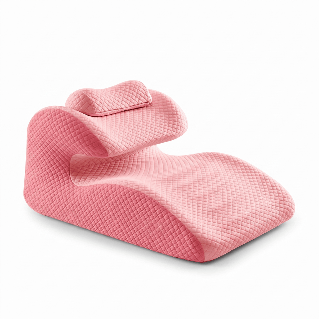 Contoured Wedge Pillow with Neck Support and Removable Zip Cover | Gradual Incline With a Neck Cradle | Wedge Pillows