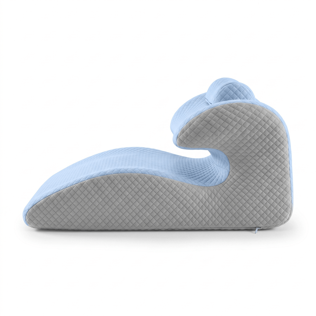 Contoured Wedge Pillow with Neck Support and Removable Zip Cover | Gradual Incline With a Neck Cradle | Wedge Pillows
