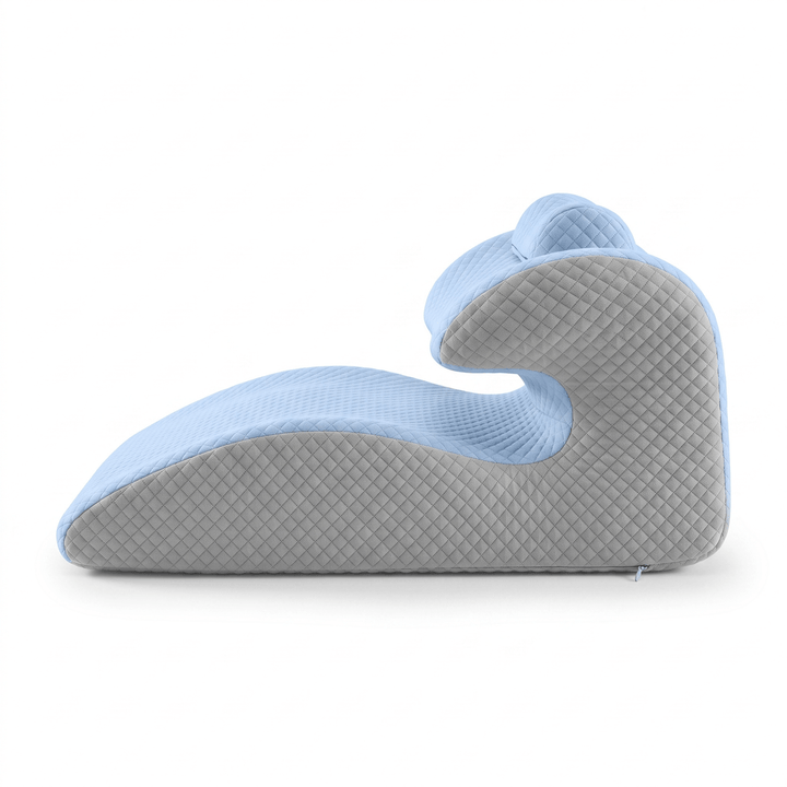 Contoured Wedge Pillow with Neck Support and Removable Zip Cover | Gradual Incline With a Neck Cradle | Wedge Pillows