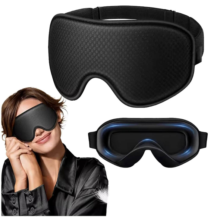 3D Contoured Blackout Sleep Mask with Zero-Pressure Eye Cups | Total Darkness With Room to Blink | Sleep Masks