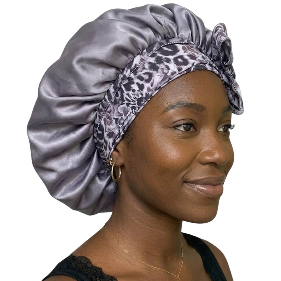 Satin Hair Bonnet for Sleeping with Wide Stretch Tie Band in Six Colours | Protect Curls, Braids and Styles Overnight | Hair Bonnets