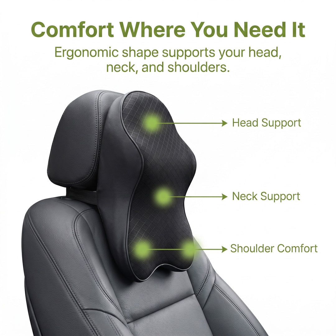 Car Seat Headrest Neck Pillow with Universal Fit | Neck Support for Long Drives | Travel Pillows