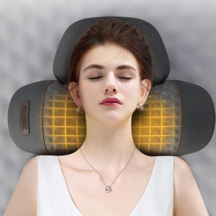 3-in-1 Electric Heated Neck Massager Pillow with Memory Foam, Plug-In | Heat, Massage and Memory Foam | Massagers