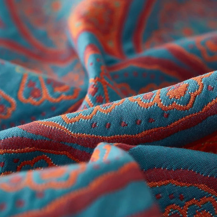 Reversible Ginkgo Leaf Cotton Summer Blanket in Three Sizes | Ginkgo Leaves for Warm Nights | Throw Blankets
