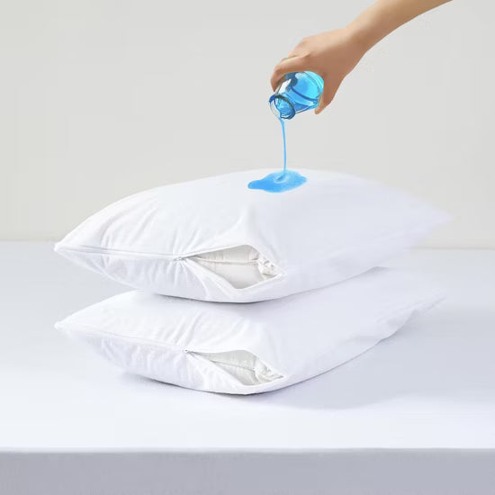 Zippered Waterproof Pillow Protector with Soft Quiet Fabric | Quiet Waterproof Protection for Pillows | Pillow Protectors