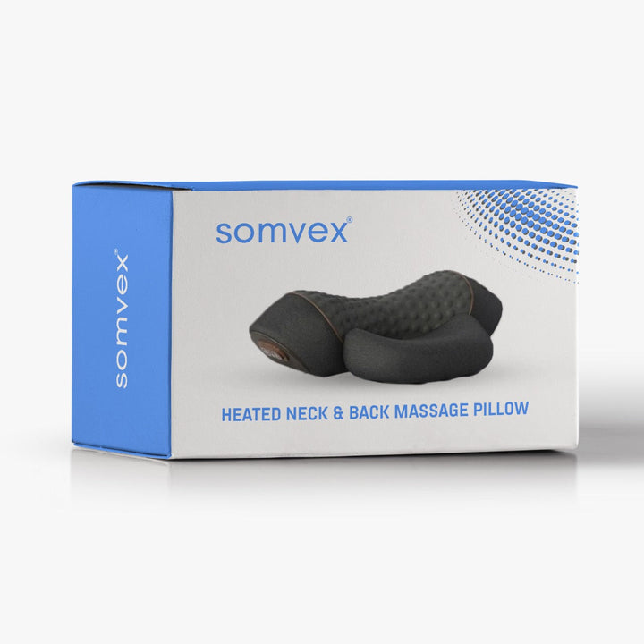 Heated Neck and Back Massage Pillow with Vibration Function for Home Relaxation | Warmth and Vibration for Neck and Back | Massagers