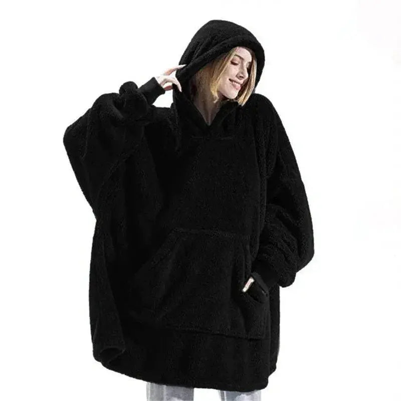 Double Fleece Hooded Pullover with Front Pocket for Winter Lounging | Cosy Warmth for Chilly Days | Loungewear