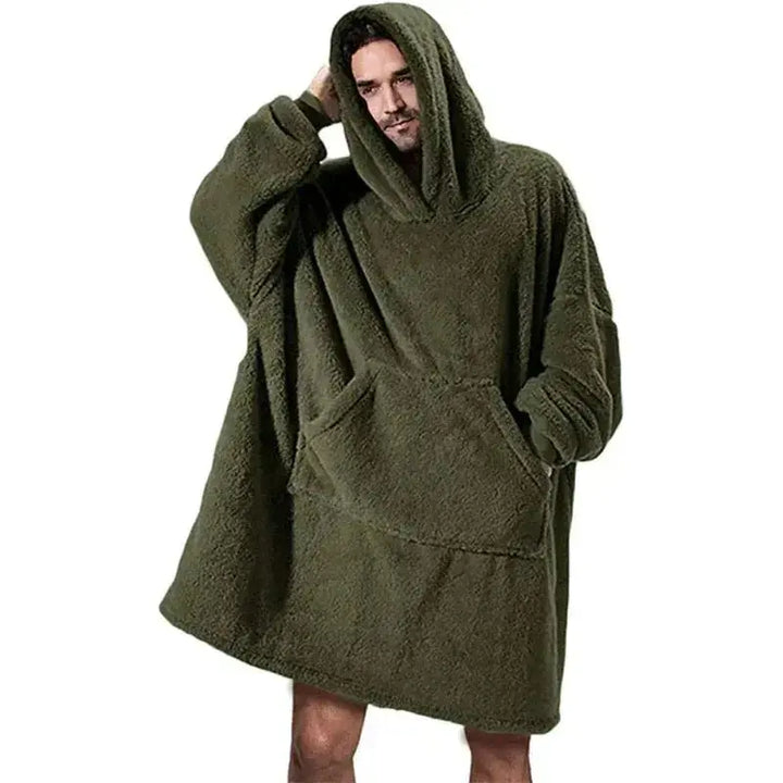 Double Fleece Hooded Pullover with Front Pocket for Winter Lounging | Cosy Warmth for Chilly Days | Loungewear